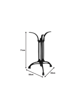 Βάση Τραπεζιού Outil Pakoworld Μεταλλική σε Μαύρη Απόχρωση 50x50x71εκ