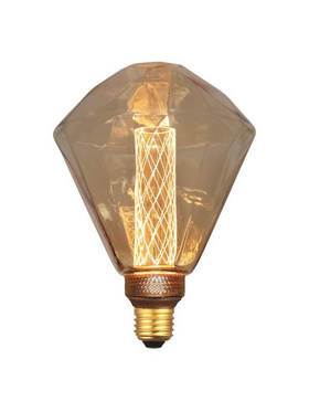 Λαμπα led Διαμαντι G125 3,5w ε27 2000k 220-240v Gold Glass Dimmable