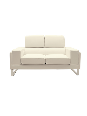 Καναπές Shea Pakoworld 2θέσιος pu Ivory-Inox 158x80x87εκ