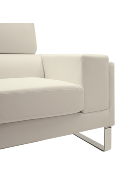 Καναπές Shea Pakoworld 2θέσιος pu Ivory-Inox 158x80x87εκ