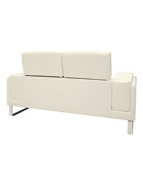 Καναπές Shea Pakoworld 2θέσιος pu Ivory-Inox 158x80x87εκ