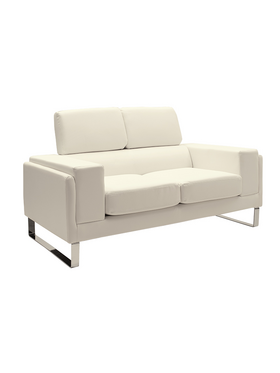Καναπές Shea Pakoworld 2θέσιος pu Ivory-Inox 158x80x87εκ