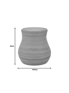 Σκαμπό Bulaten Inart Rattan σε Φυσική Απόχρωση Φ45x45εκ