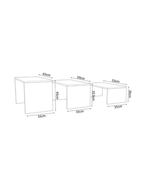 Τραπέζι Σαλονιού Alteo Pakoworld Μελαμίνης oak-Λευκό 65x45x35εκ