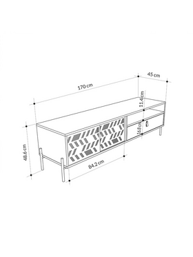 Έπιπλο Τηλεόρασης Melati Pakoworld Καρυδί 170x45x48.5εκ