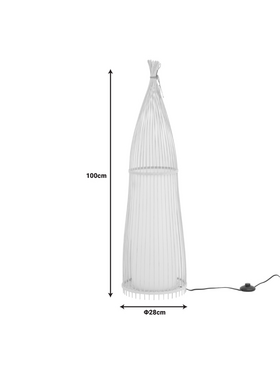Φωτιστικό Δαπέδου Florance Inart ε27 Μπαμπού σε Φυσική Απόχρωση Φ28x100εκ