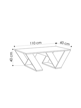 Τραπέζι Σαλονιού Pipra Pakoworld σε Χρώμα Φυσικό 110x60x40