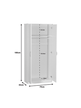 Ντουλάπα Ρούχων Δίφυλλη Zelia Pakoworld σε Sonoma-oak Απόχρωση 79x42x180εκ