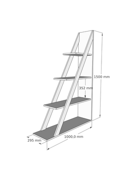 Βιβλιοθήκη Quina Pakoworld σε oak Απόχρωση 100x30x150εκ