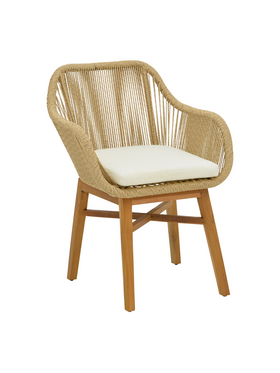 Τραπεζαρία Kalie-Kenda Pakoworld σετ 7τεμ σε Φυσική-Μπεζ Απόχρωση Φ80x75εκ