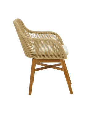 Τραπεζαρία Kalie-Kenda Pakoworld σετ 7τεμ σε Φυσική-Μπεζ Απόχρωση Φ80x75εκ