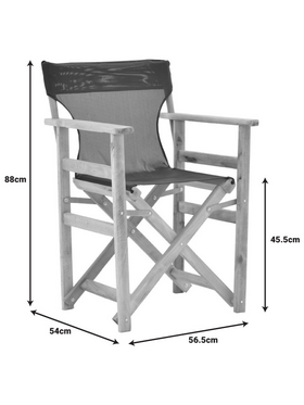 Καρέκλα-Πολυθρόνα Σκηνοθέτη Kompa Pakoworld Μασίφ Ξύλο Οξιάς Φυσικό-Πανί Nexus Μαύρο