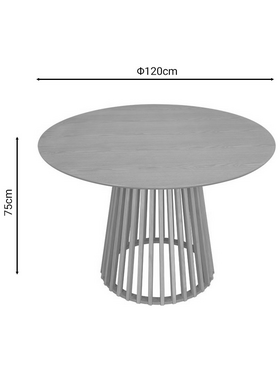 Τραπέζι Domonic Pakoworld Φυσικό Φ120x75εκ