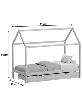 Παιδικό Κρεβάτι Mellin Τ.montessori με 2 Συρτάρια Pakoworld Ξύλο Πεύκου σε Φυσική Απόχρωση 90x190εκ