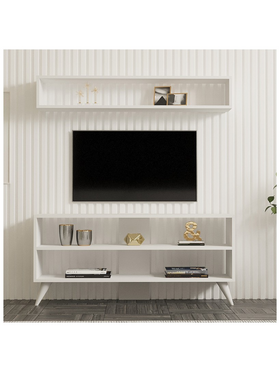 Σύνθετο Σαλονιού Prestige Pakoworld σε Λευκή Απόχρωση 120x29,6x50εκ