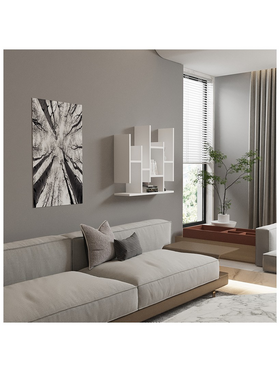 Ραφιέρα Τοίχου Bemba Pakoworld σε Λευκή Απόχρωση 70x19,6x68,8εκ