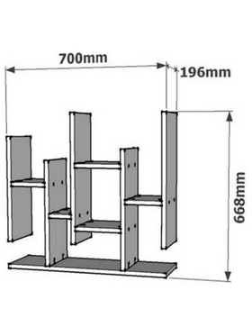Ραφιέρα Τοίχου Bemba Pakoworld σε Καρυδί Απόχρωση 70x19,6x68,8εκ