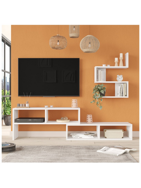 Σύνθετο Σαλονιού Kakomo Pakoworld σε Λευκή Απόχρωση 170x29.5x43εκ