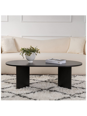 Τραπέζι Σαλονιού Tabletod Pakoworld σε Μαύρη Απόχρωση 119x60x40εκ