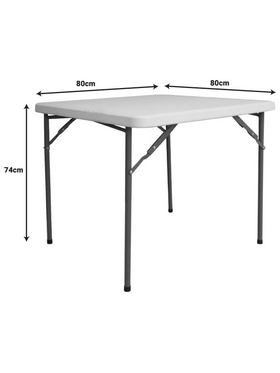 Τραπέζι Catering Comfort Pakoworld Πτυσσόμενο σε Λευκή Απόχρωση 80x80x74εκ