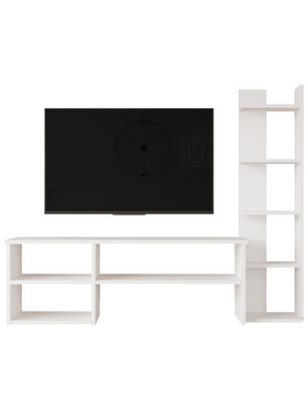 Σύνθετο Σαλονιού Perla Pakoworld σε Λευκή Απόχρωση 120x29.5x41,8εκ
