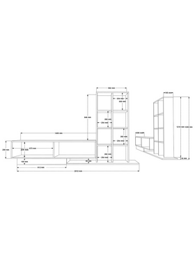 Σύνθετο Σαλονιού Damon Pakoworld σε Λευκή Απόχρωση 140x29.5x39.5εκ