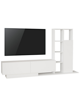 Σύνθετο Σαλονιού Damon Pakoworld σε Λευκή Απόχρωση 140x29.5x39.5εκ