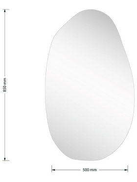 Καθρέπτης Frameless 2 Pakoworld Μαύρο 50x1.2x85εκ