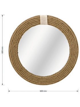 Καθρέπτης Rope Pakoworld Φυσικό 60x2x60εκ