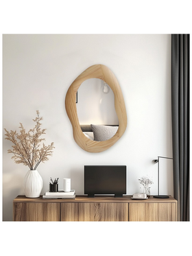 Καθρέπτης Οβάλ Enola Pakoworld mdf σε Φυσική Απόχρωση 54x2.5x80εκ