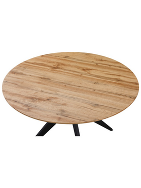 Τραπέζι Toda Pakoworld mdf σε Sonoma Απόχρωση με Μαύρα Μεταλλικά Πόδια Φ120x75εκ