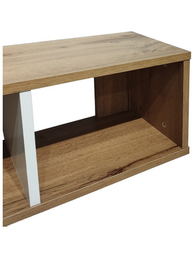Ραφιέρα Τοίχου Flevior Pakoworld σε Sonoma με Λευκή Απόχρωση 90x22x25.6εκ