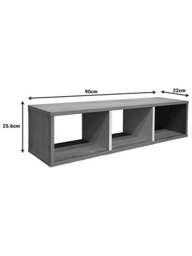Ραφιέρα Τοίχου Flevior Pakoworld σε Sonoma με Λευκή Απόχρωση 90x22x25.6εκ