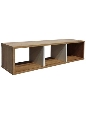 Ραφιέρα Τοίχου Flevior Pakoworld σε Sonoma με Λευκή Απόχρωση 90x22x25.6εκ