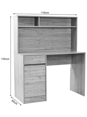 Γραφείο Εργασίας Secreta Pakoworld με Ράφι σε oak Απόχρωση 110x50x135εκ