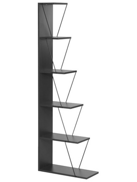 Βιβλιοθήκη Mini Tars Pakoworld  Ανθρακί-Μαύρο 50x22x150εκ