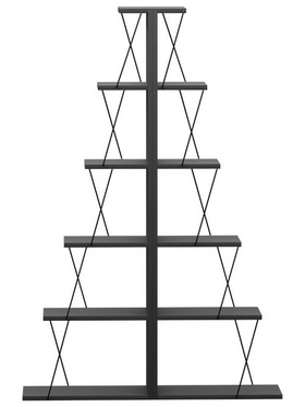 Βιβλιοθήκη Mini Tars Pakoworld Ανθρακί-Μαύρο 130x22x146εκ