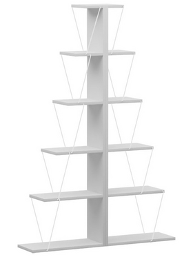 Βιβλιοθήκη Mini Tars Pakoworld Λευκό 130x22x146εκ