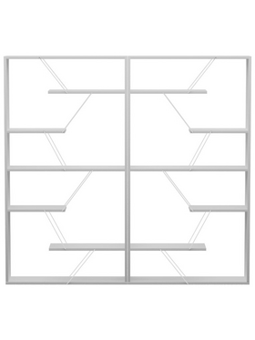 Βιβλιοθήκη Tars Pakoworld Γκρι-Λευκό 168x24x157εκ