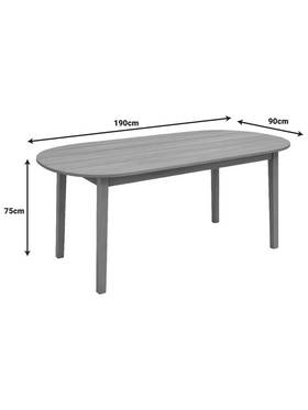 Τραπέζι Skyl Pakoworld Teak Ξύλο σε Φυσική Απόχρωση 190x90x75εκ