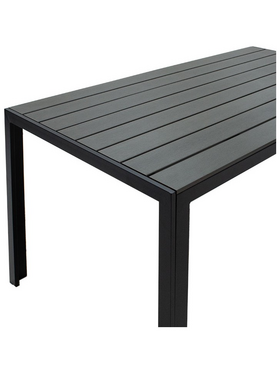 Τραπέζι Nares Pakoworld Αλουμίνιο Μαύρο-Plywood Ανθρακί 140x80x72.5εκ