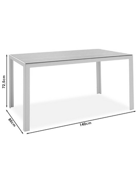 Τραπέζι Nares Pakoworld Αλουμίνιο Μαύρο-Plywood Ανθρακί 140x80x72.5εκ