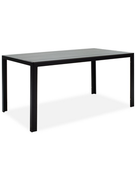 Τραπέζι Nares Pakoworld Αλουμίνιο Μαύρο-Plywood Ανθρακί 140x80x72.5εκ