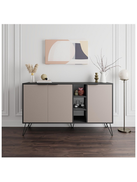 Μπουφές Clara Pakoworld σε Μόκα-Ανθρακί Απόχρωση 142x35,6x83εκ