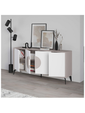 Μπουφές Gora Pakoworld σε Λευκή με Μόκα Απόχρωση  180x35.6x82εκ