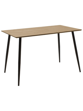 Τραπεζαρία Cuba-Julita Pakoworld σετ 5τεμ mdf Sonoma-Μαύρο-Φυσικό 120x70x76εκ