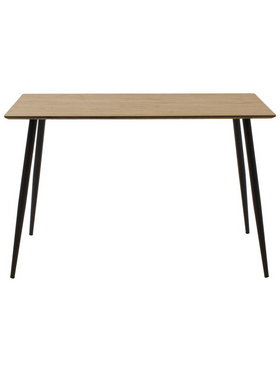 Τραπεζαρία Cuba-Julita Pakoworld σετ 5τεμ mdf Sonoma-Μαύρο-Φυσικό 120x70x76εκ