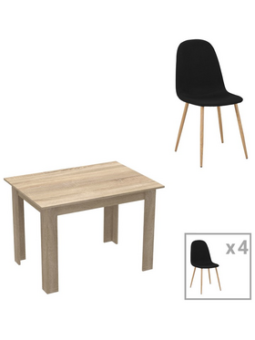 Τραπεζαρία Manka-Bella Pakoworld σετ 5τεμ σε Sonoma Απόχρωση 110x80x70εκ