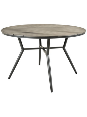 Τραπεζαρία Appa-Moly σετ 5τεμ Pakoworld Αλουμίνιο και Plywood σε Ανθρακί Απόχρωση Φ120x74εκ