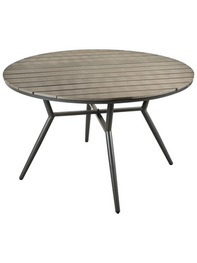 Τραπεζαρία Appa-Moly σετ 5τεμ Pakoworld Αλουμίνιο και Plywood σε Ανθρακί Απόχρωση Φ120x74εκ